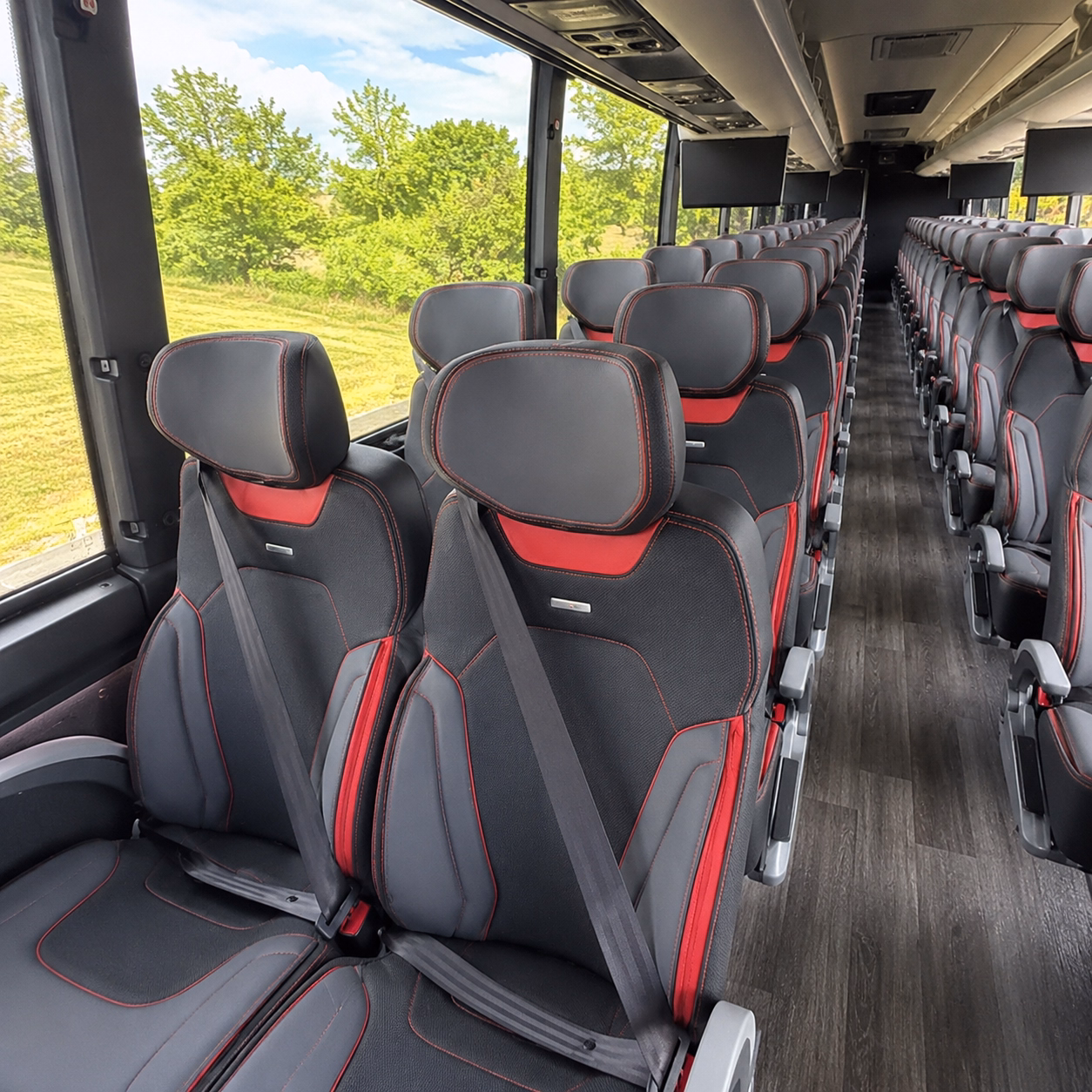 warren charter bus interior